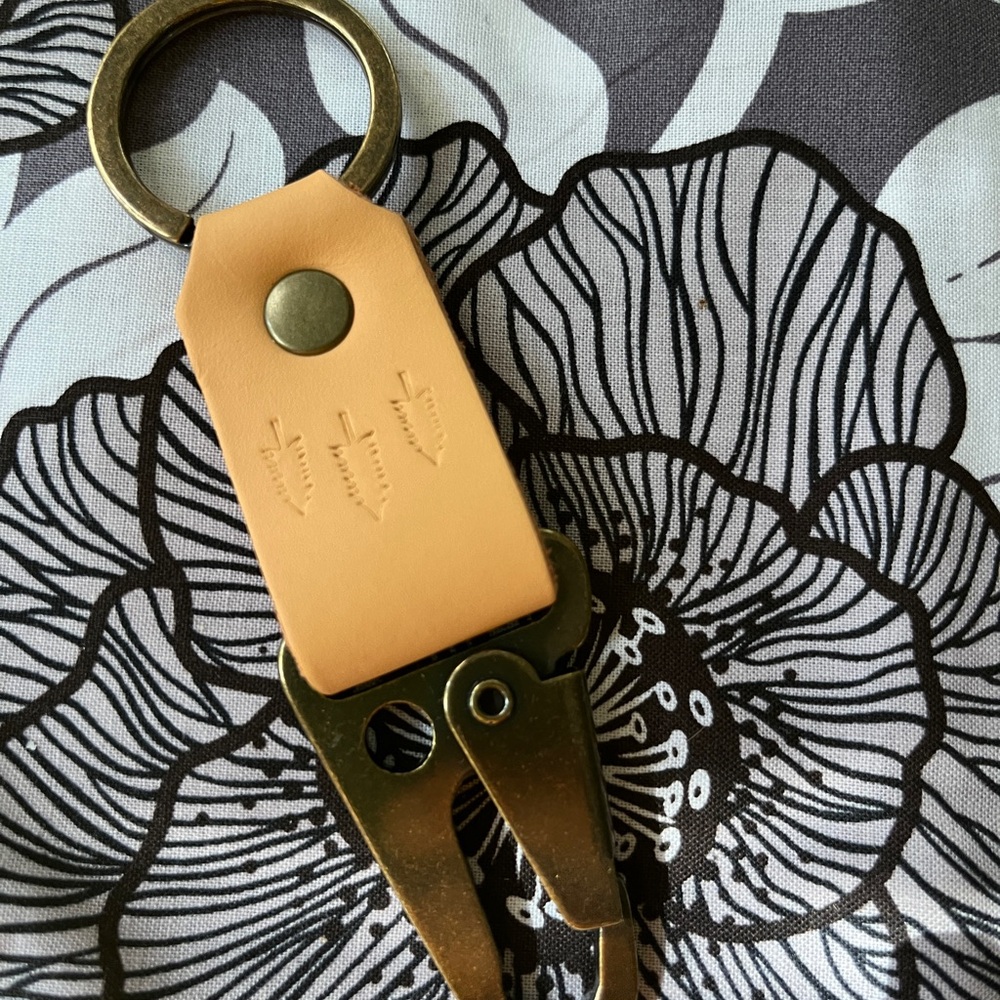 Portland Leather Keychain with Gold Hardware